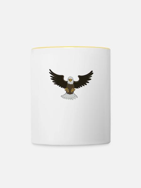 Weißkopfseeadler - Tasse zweifarbig - Weiß/Gelb