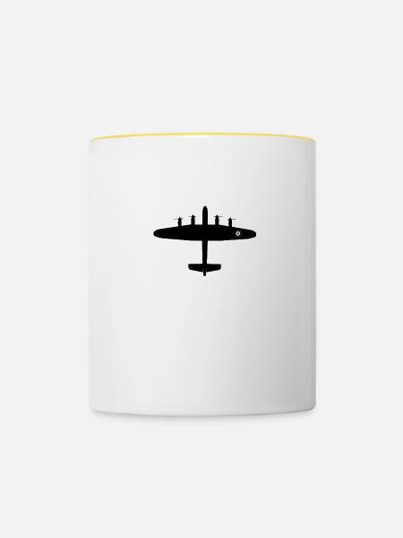 Lancaster WWII Flugzeuge - Tasse zweifarbig - Weiß/Gelb