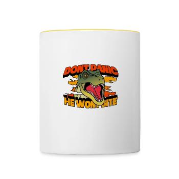 Dinosaur Pet - Tasse zweifarbig - Weiß/Gelb - Vorne