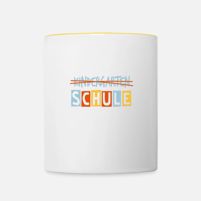 Back to school - Contrasting Mug - white/yellow