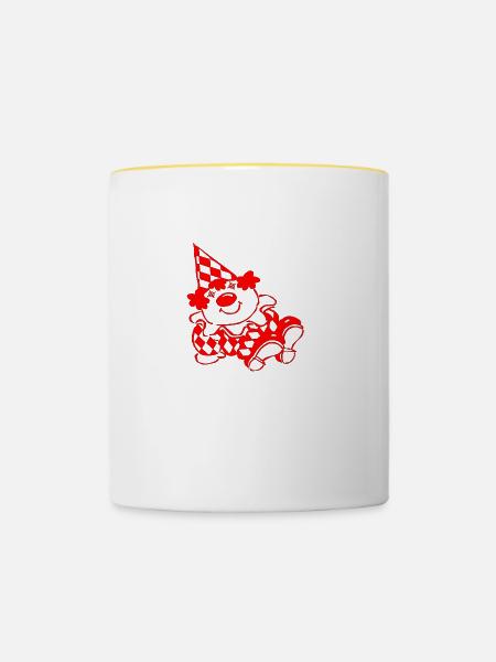 clown - Tasse zweifarbig - Weiß/Gelb