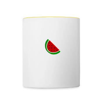 Wassermelone - Tasse zweifarbig - Weiß/Gelb - Vorne