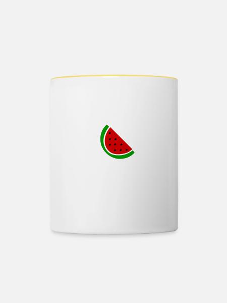 Wassermelone - Tasse zweifarbig - Weiß/Gelb