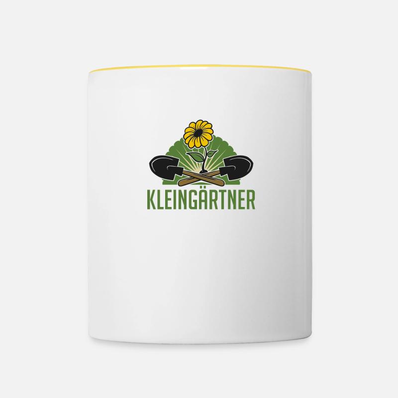 Gärtner Garten Gärtnerin Schrebergarten Geschenk - Tasse zweifarbig - Weiß/Gelb