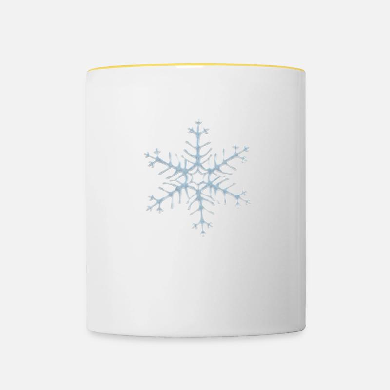 snowflake - Contrasting Mug - white/yellow