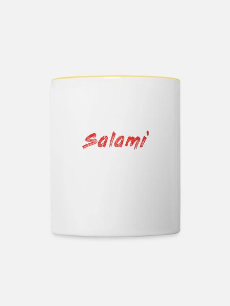 Salami - Tasse zweifarbig - Weiß/Gelb