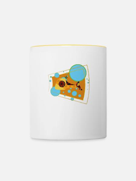 Lachs - Tasse zweifarbig - Weiß/Gelb
