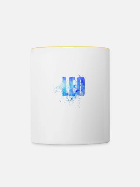 Leo - Tasse zweifarbig - Weiß/Gelb