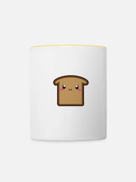 Brot - Tasse zweifarbig - Weiß/Gelb
