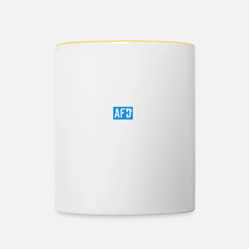 Live so that the AfD would have something against it! - Contrasting Mug - white/yellow
