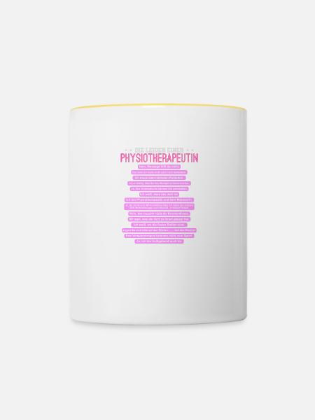 Die Leiden einer Physiotherapeutin - Tasse zweifarbig - Weiß/Gelb