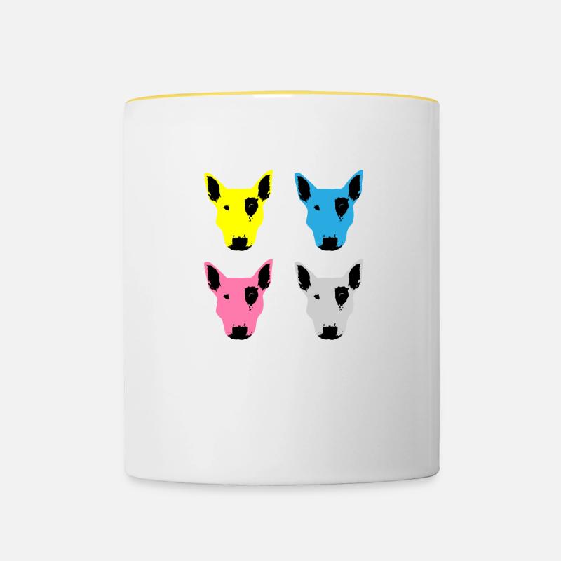 Pit Bull Bull Terrier CMYK - Mug contrasté - blanc/jaune