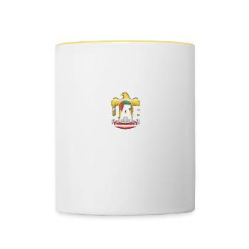 Verinigte Arabische Emirate Geschenk VAE Emblem - Tasse zweifarbig - Weiß/Gelb - Vorne