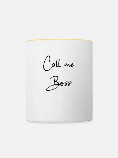 Call me Boss - Tasse zweifarbig - Weiß/Gelb
