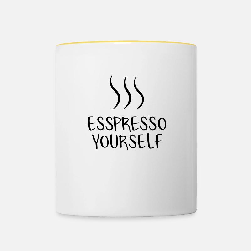 coffee - Contrasting Mug - white/yellow