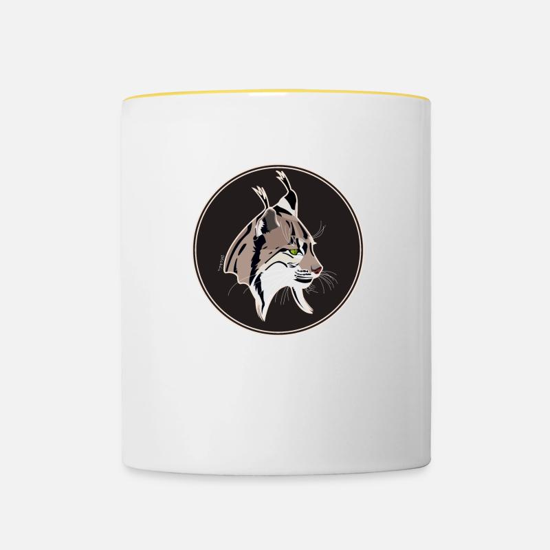 Lynx Head - Mug contrasté - blanc/jaune