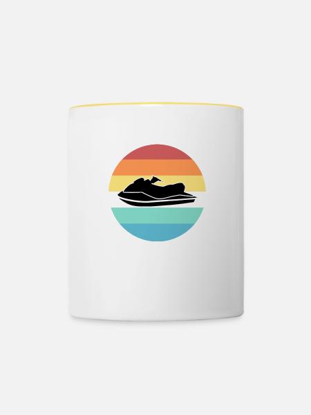 Jetski - Tasse zweifarbig - Weiß/Gelb