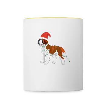 Weihnachten - Tasse zweifarbig - Weiß/Gelb - Vorne
