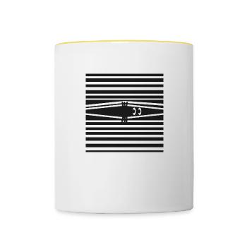 Agent Eye - Tasse zweifarbig - Weiß/Gelb - Vorne