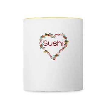 Sushi - Tasse zweifarbig - Weiß/Gelb - Vorne