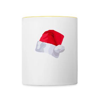 Chapeau de Père noël - Mug contrasté - blanc/jaune - Devant