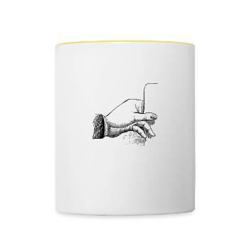 hand - Contrasting Mug - white/yellow - Front