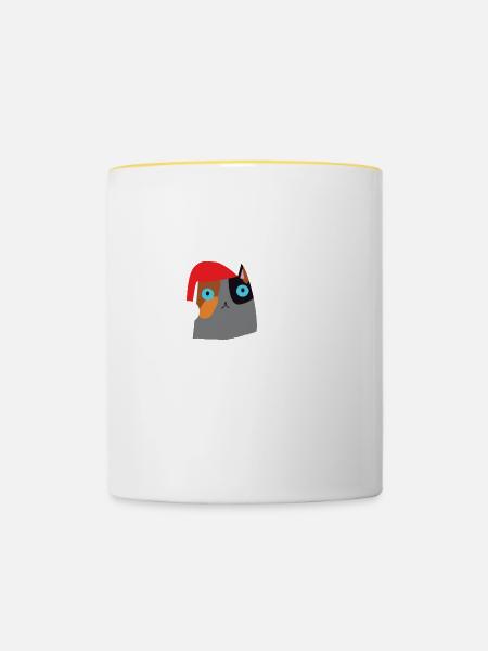 Cat HoHoHo - Tasse zweifarbig - Weiß/Gelb