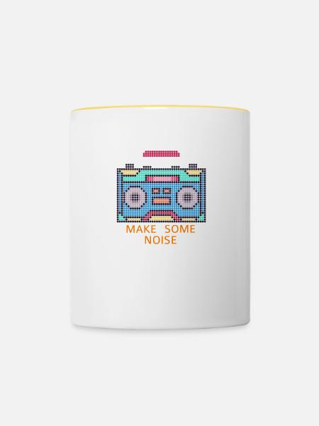 Musik - Tasse zweifarbig - Weiß/Gelb