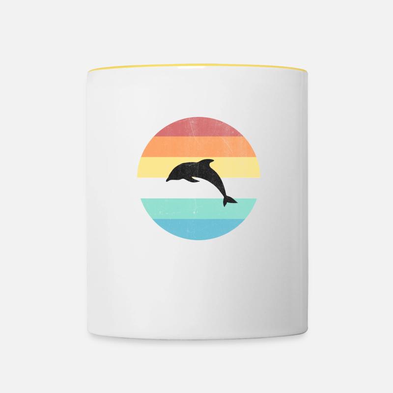 dauphin - Mug contrasté - blanc/jaune