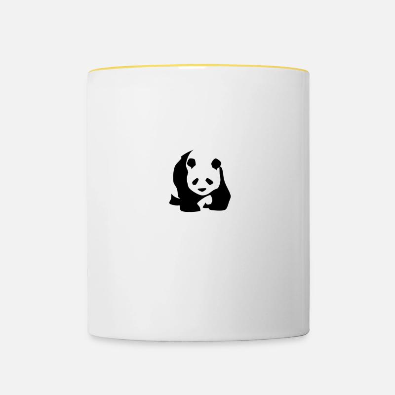 Save the pandas - Mug contrasté - blanc/jaune