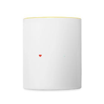 Live laugh love - Mug contrasté - blanc/jaune - Devant
