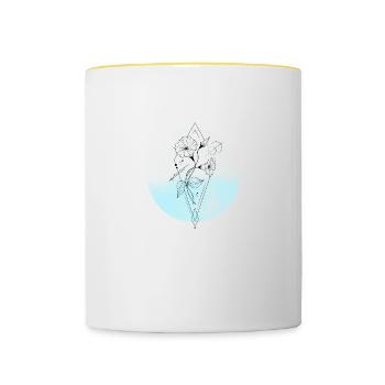 Flowers Geometric Minimal Modern - Contrasting Mug - white/yellow - Front