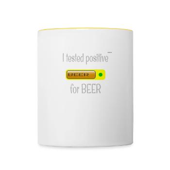 Positive for beer - Contrasting Mug - white/yellow - Front