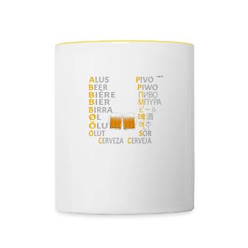 Beer, bier, biére, pivo,cerveza, ... - Contrasting Mug - white/yellow - Front