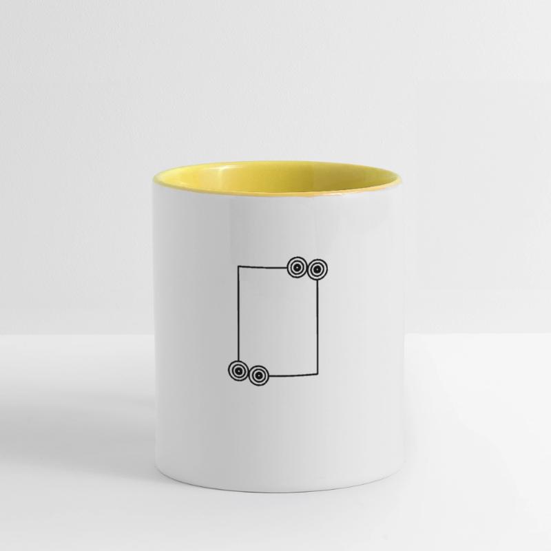 Elongated black frame Basic text Contrasting Mug