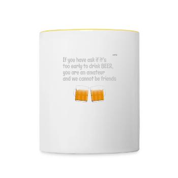 It's not early to drink beer - Contrasting Mug - white/yellow - Front
