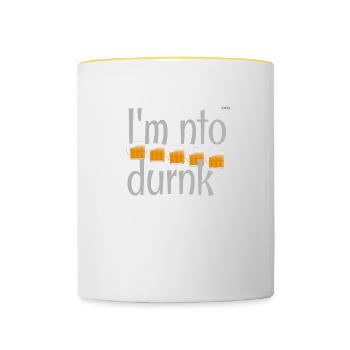 I am not drunk - Contrasting Mug - white/yellow - Front