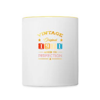 Vintage 1971 original - Mug contrasté - blanc/jaune - Devant