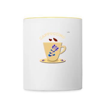 Cappuccino - Contrasting Mug - white/yellow - Front