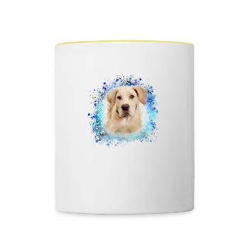 Cane Corso,Dog,Painting,Graffiti,Bulldog - Contrasting Mug - white/yellow - Front