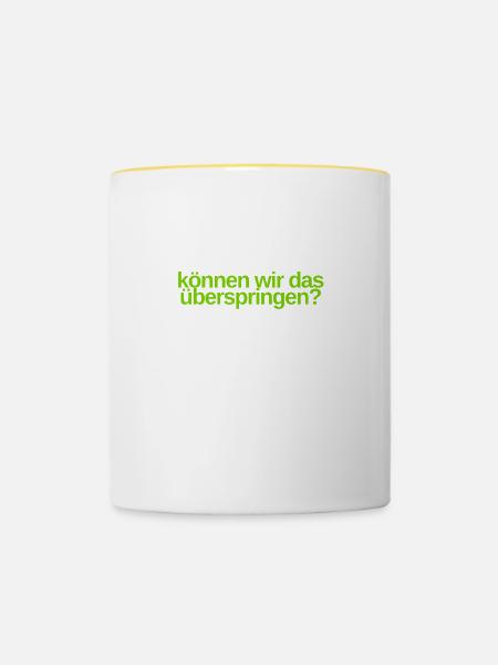 ist das wirklich notwendig? - Tasse zweifarbig - Weiß/Gelb