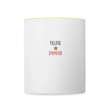 filleul - Mug contrasté - blanc/jaune - Devant