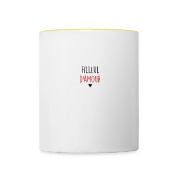 filleul d amour - Mug contrasté - blanc/jaune - Devant