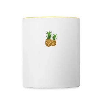 Bonnes vibrations - Mug contrasté - blanc/jaune - Devant