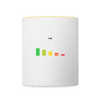 Cadeau maitresse d'école humour maitresse - Mug contrasté - blanc/jaune - Devant