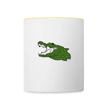 Crocodile Nile Crocodile Alligator Reptile Gift - Contrasting Mug - white/yellow - Front