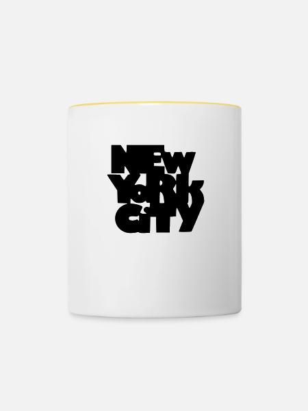 New York City - Tasse zweifarbig - Weiß/Gelb