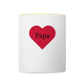 I love dad - Contrasting Mug - white/yellow - Front