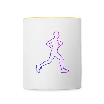 Cross Country Running Running Damen Joggen - Tasse zweifarbig - Weiß/Gelb - Vorne
