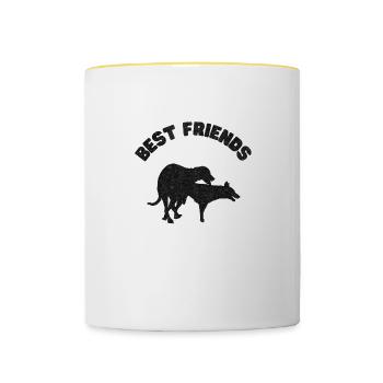 Best Friends Black Grunge - Contrasting Mug - white/yellow - Front